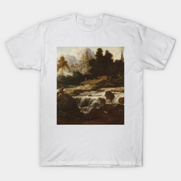 Landscape with a Waterfall by Allaert van Everdingen T-Shirt by Classic Art Stall